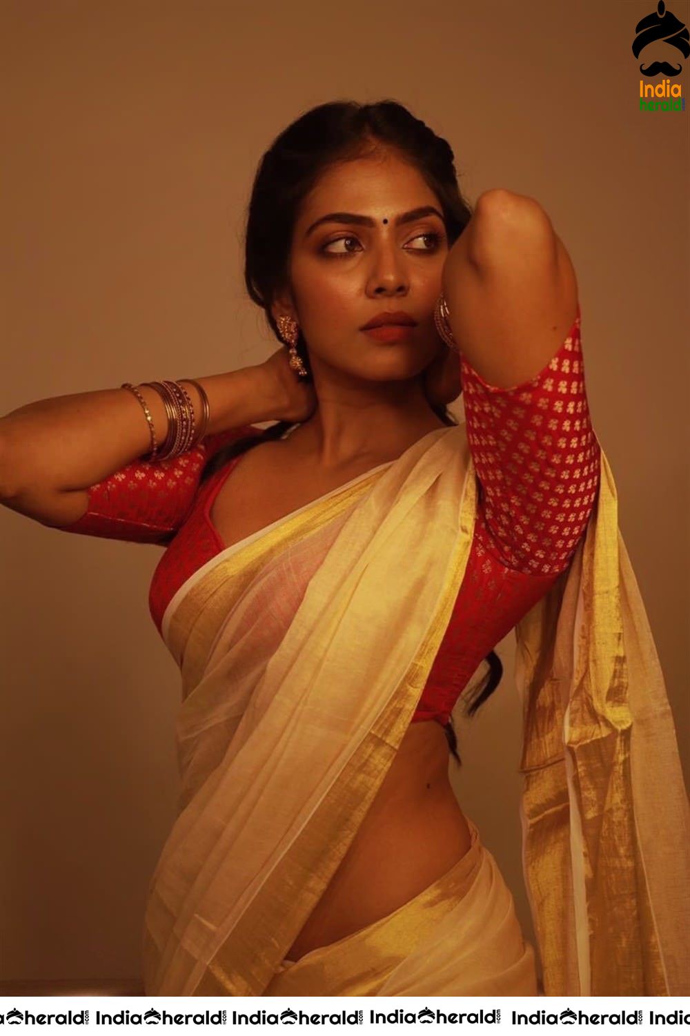 Malavika Mohanan Hot Saree Photos exposing her Hip and Hot Side view