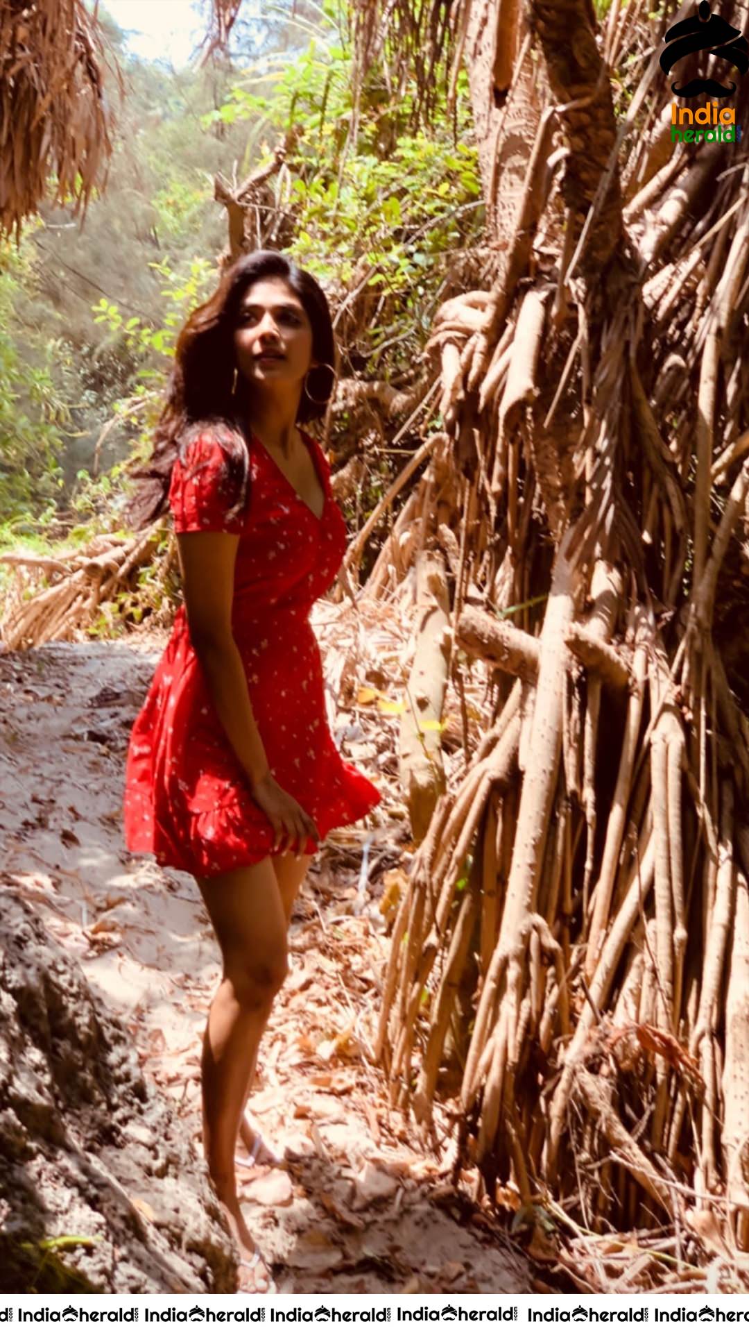 Malavika Mohanan Latest Red Hot Clicks In A Short Frock