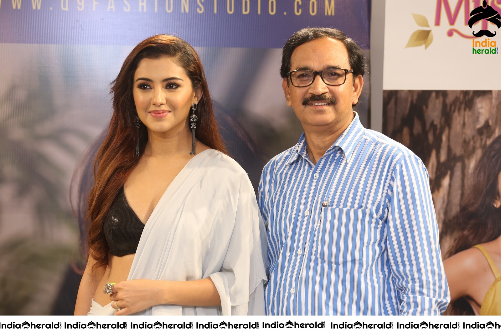 Malvika Sharma Hot in Saree and Poses with the Manager