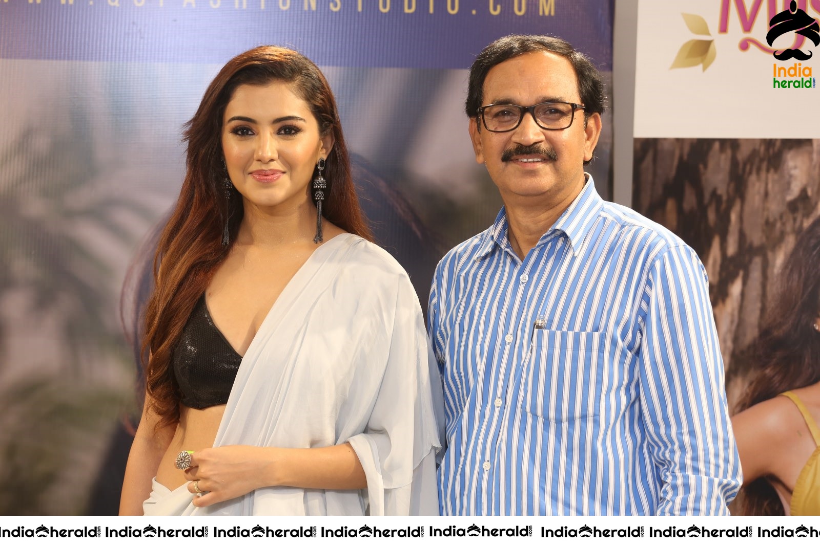 Malvika Sharma Hot in Saree and Poses with the Manager