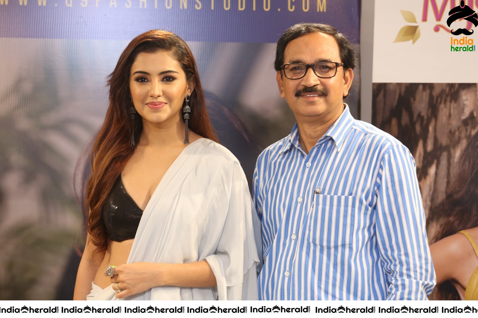 Malvika Sharma Hot in Saree and Poses with the Manager