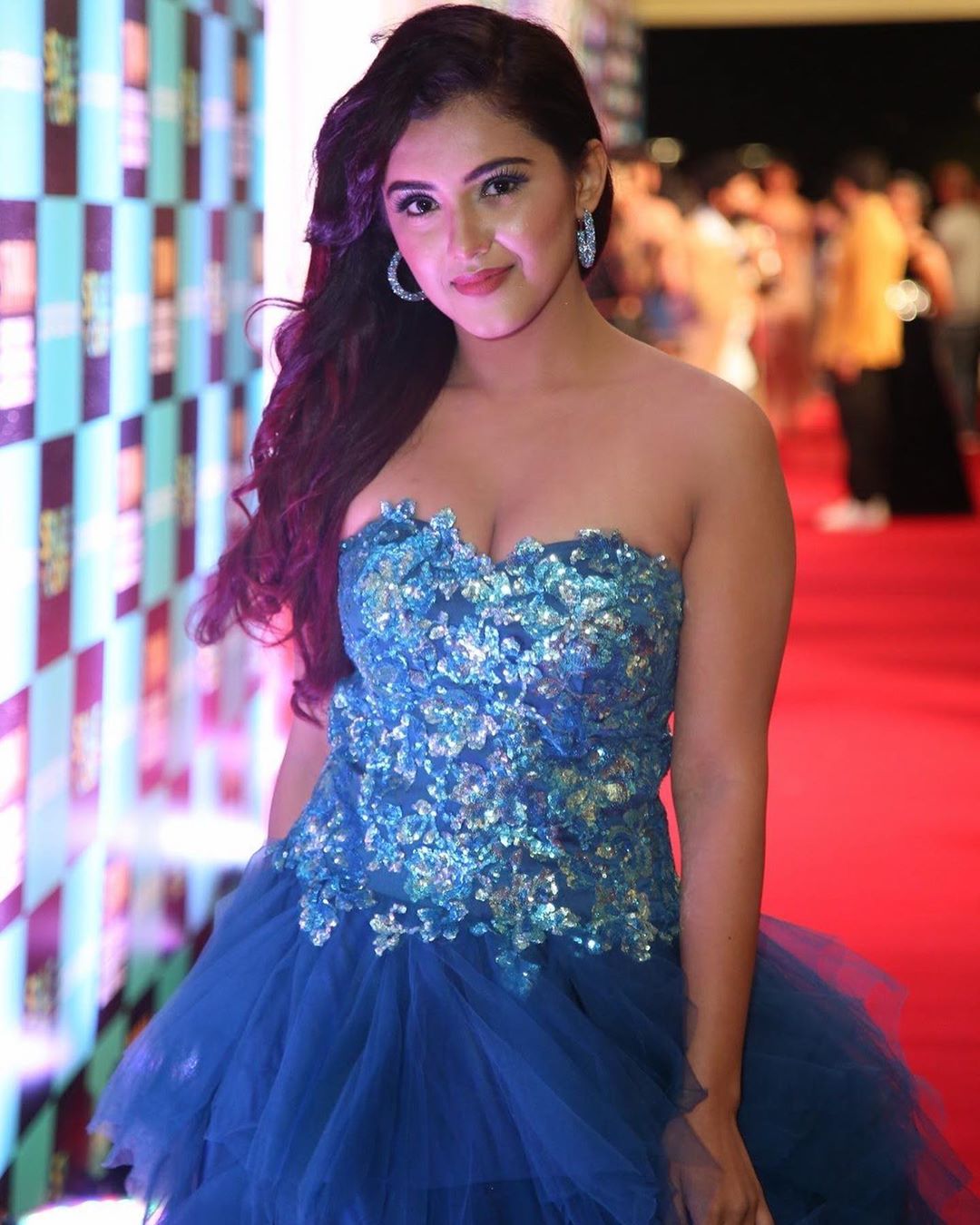 Malvika Sharma Oozing Sex Appeal In Blue Dress