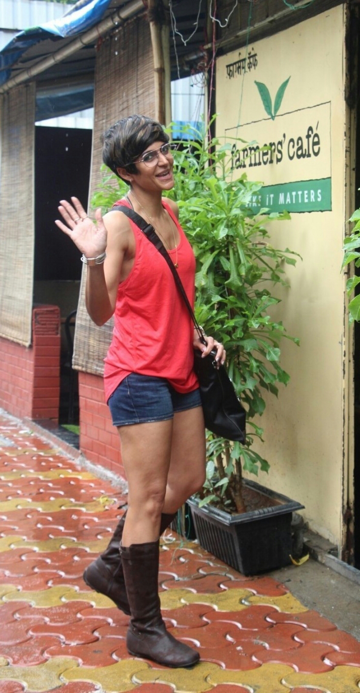 Mandira Bedi Spotted In Shorts At A Bandra Cafe