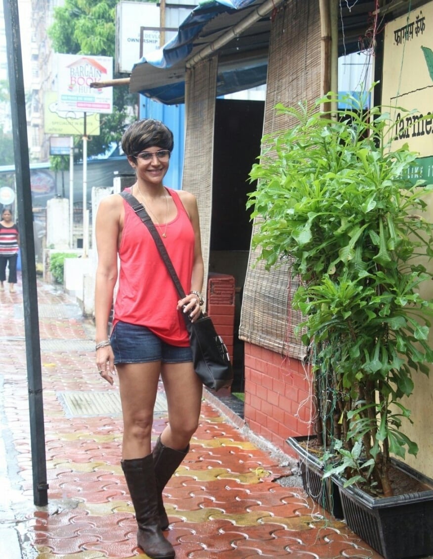 Mandira Bedi Spotted In Shorts At A Bandra Cafe