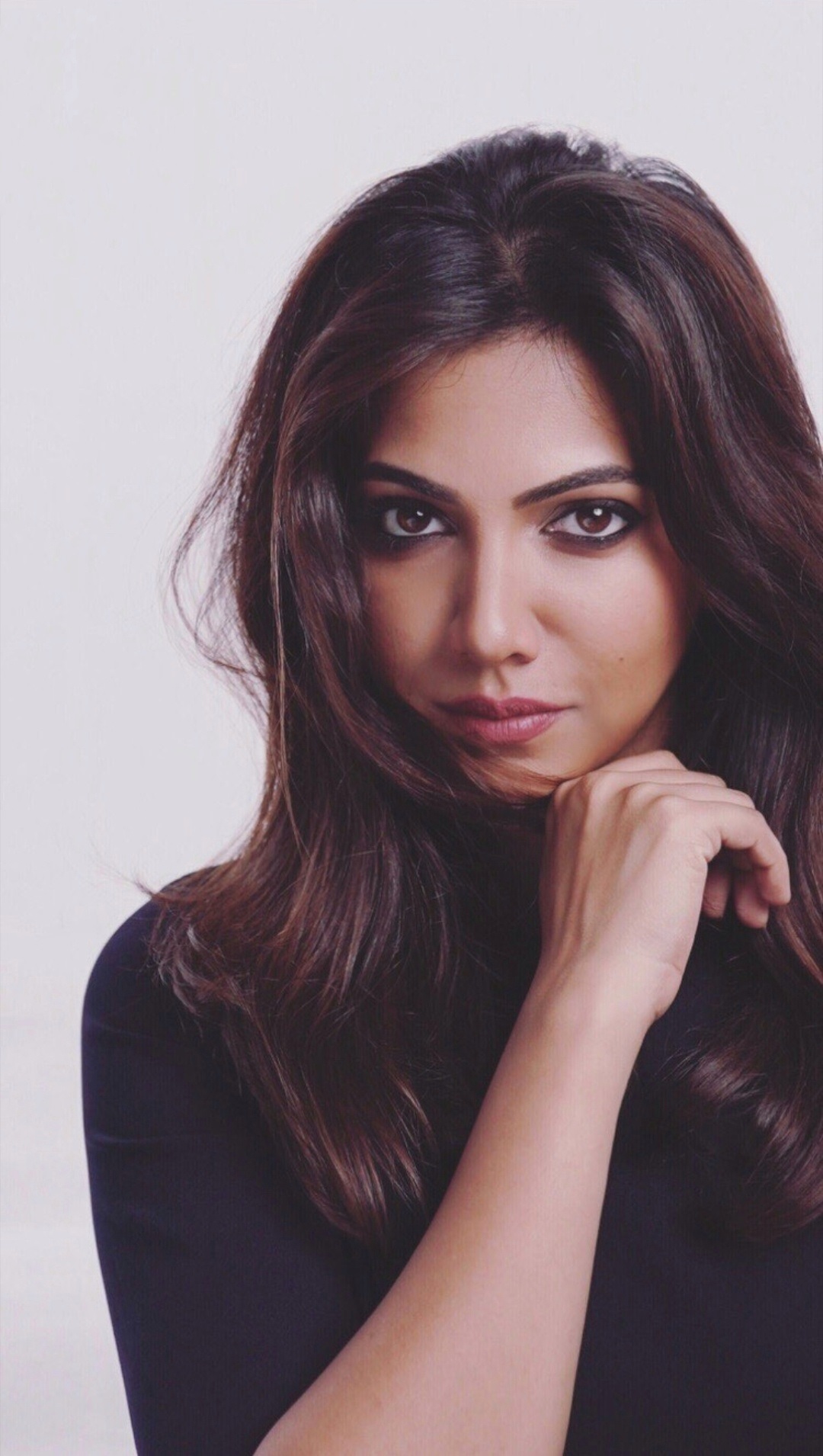 Mandonna Sebastian Latest Shoot In A Blue Shirt
