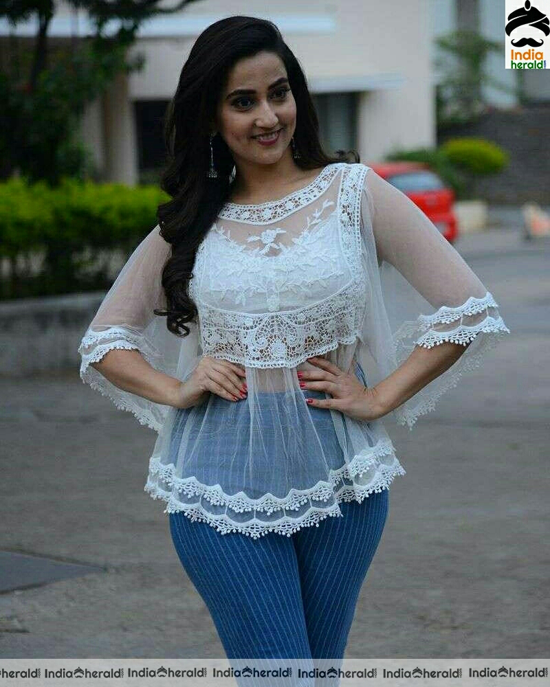 Manjusha Cute White Dress Stills