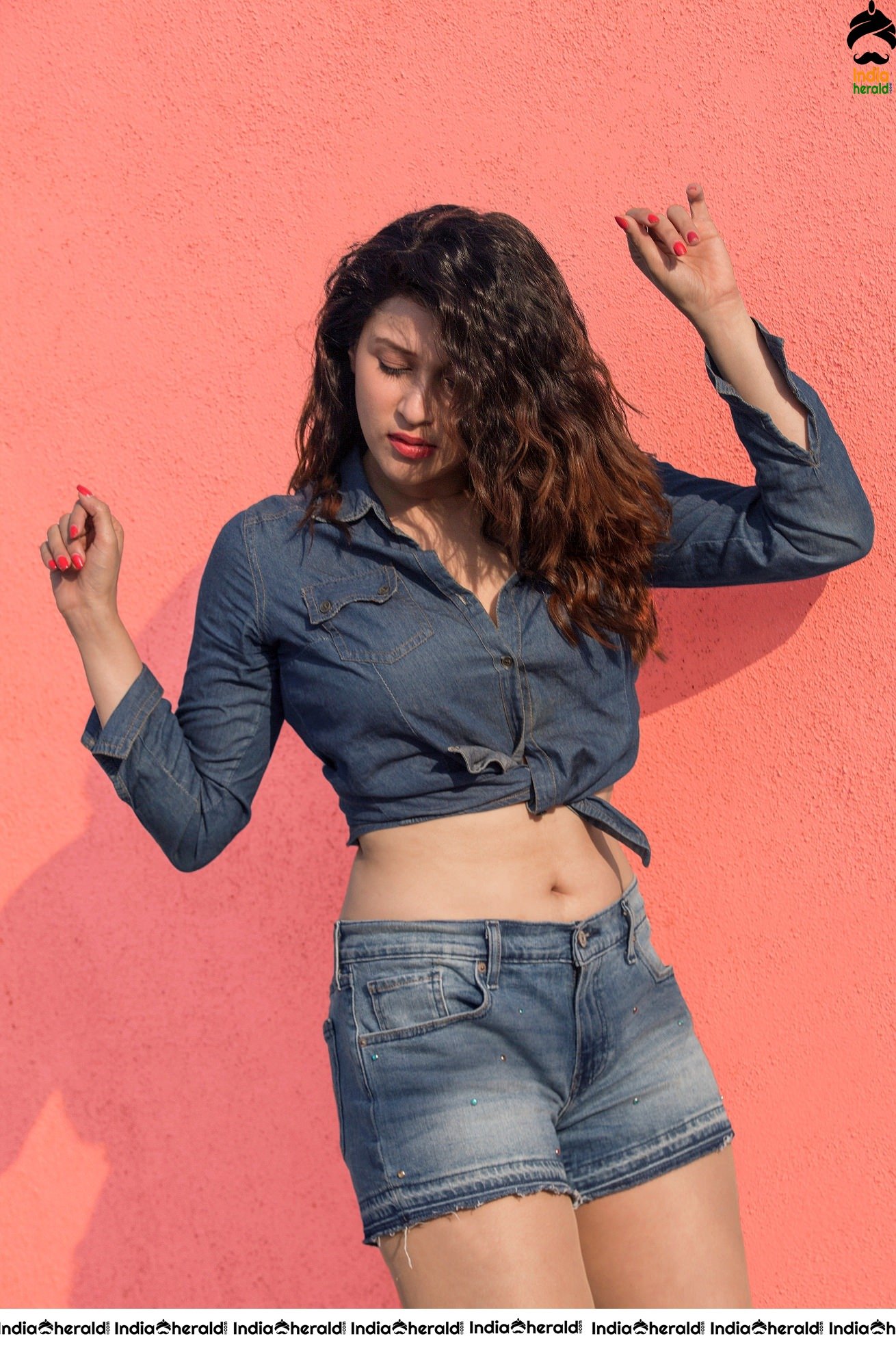 Mannara Chopra Latest Hot Photoshoot exposing Navel and Waist in Denim