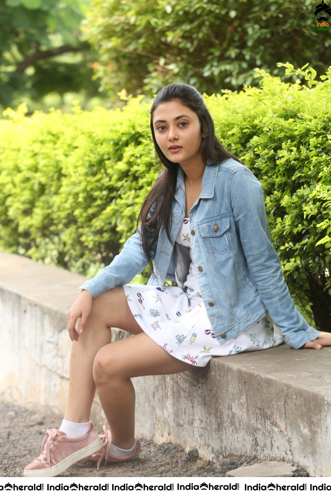 Megha Chowdary in a Sexy Short Frock flaunting her Thighs