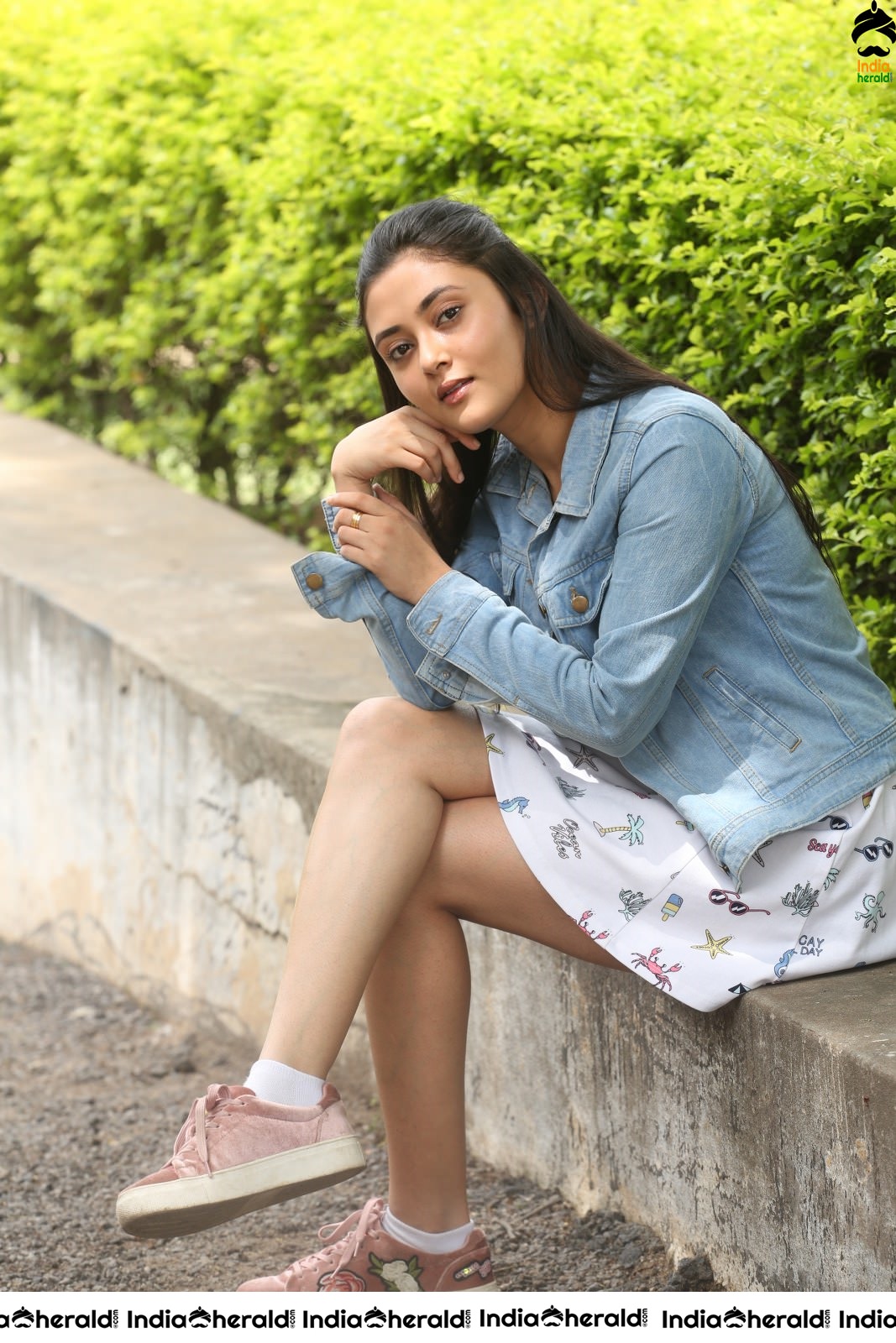 Megha Chowdary in a Sexy Short Frock flaunting her Thighs