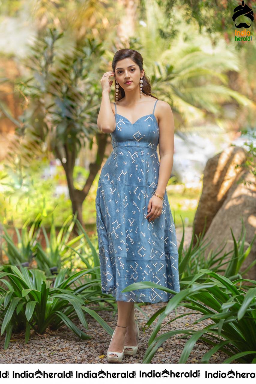 Mehreen Pirzada Latest cute and hot blue frock Stills