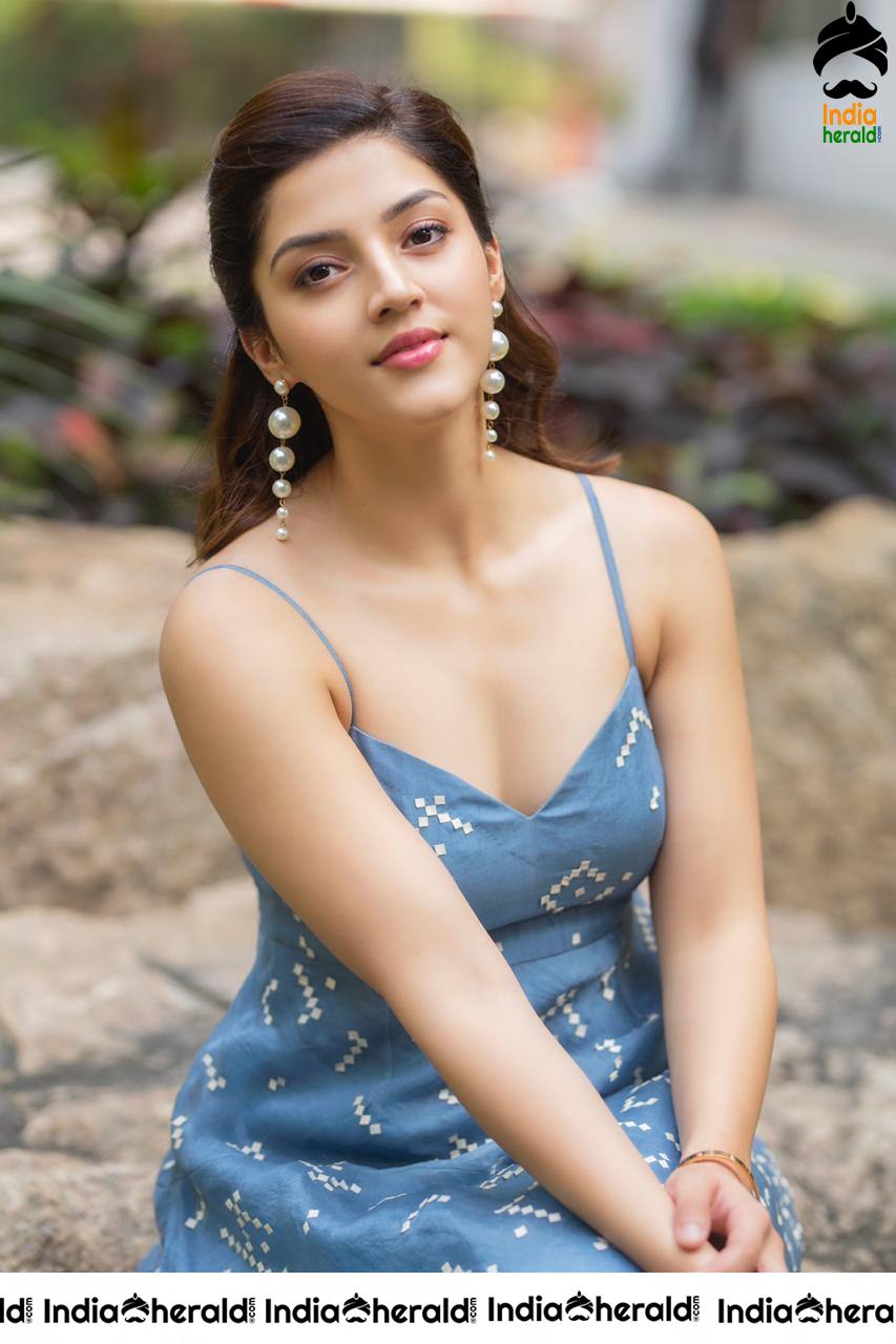 Mehreen Pirzada Latest cute and hot blue frock Stills