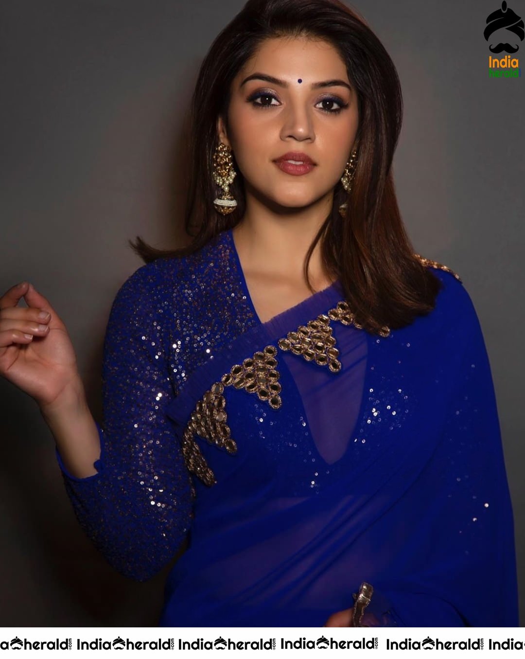 Mehreen Pirzada Latest Stills in Blue Saree