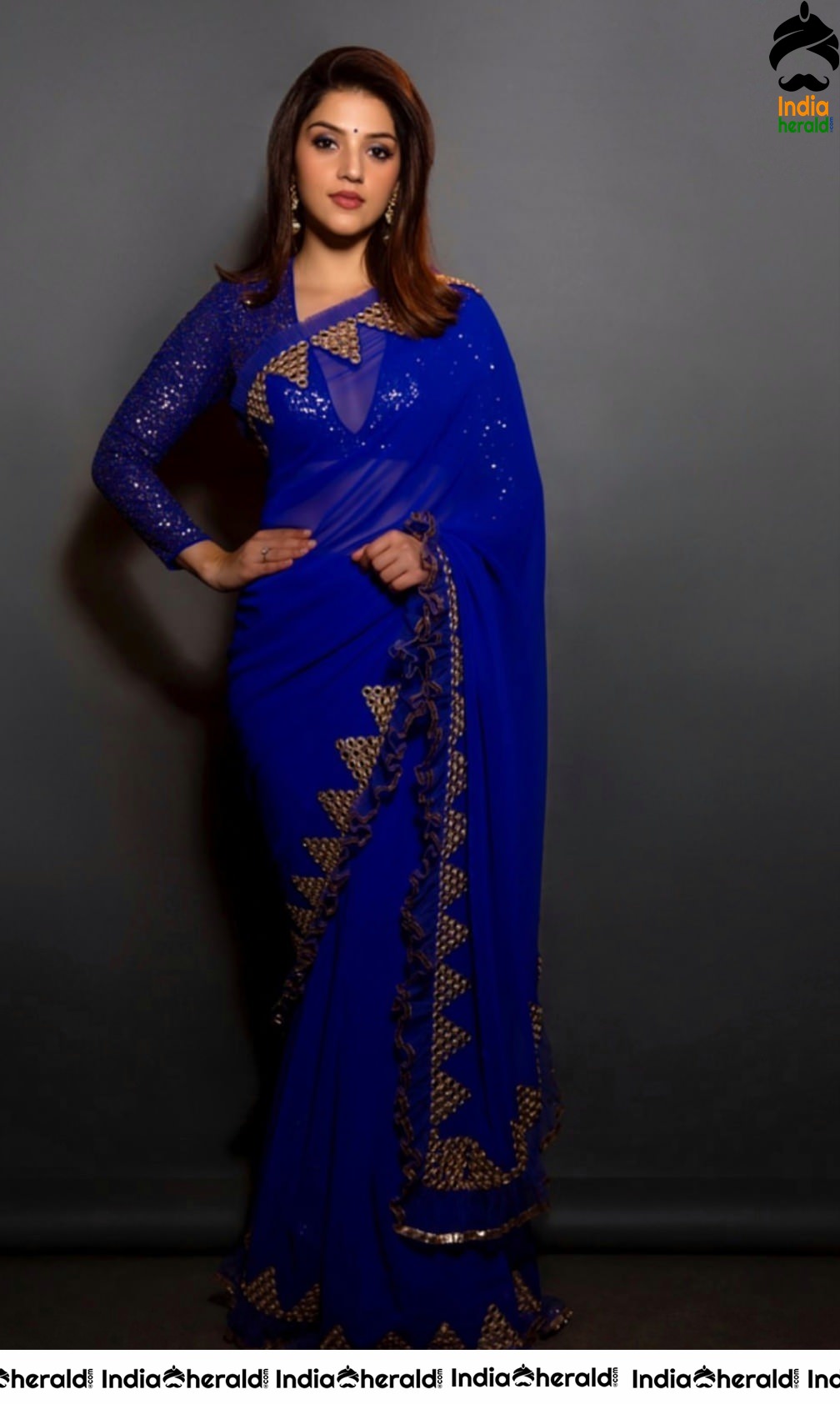 Mehreen Pirzada Latest Stills in Blue Saree