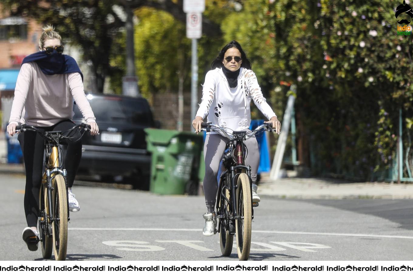 Michelle Rodriguez Rides A Bike During COVID19 Pandemic In Los Angeles