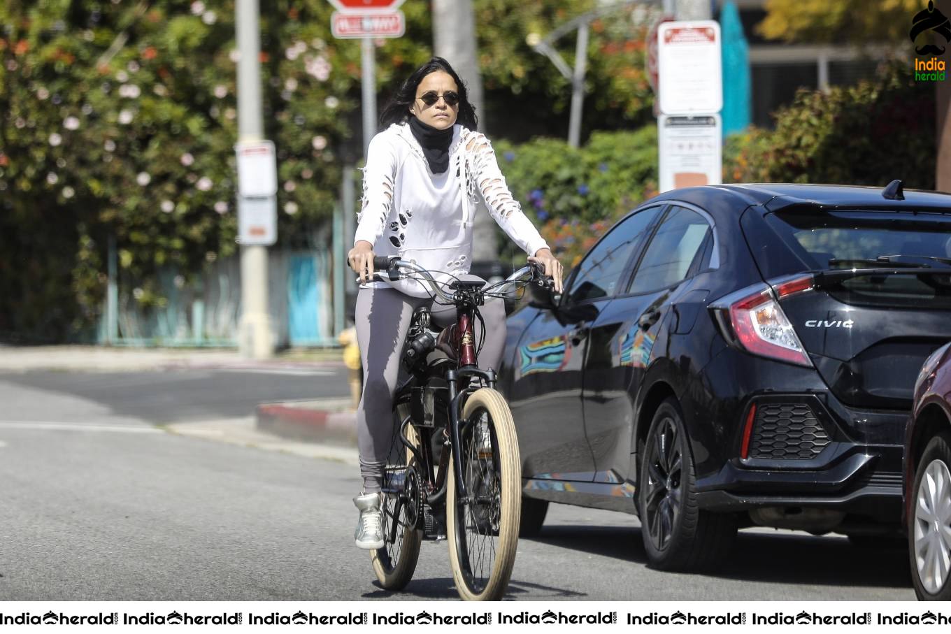 Michelle Rodriguez Rides A Bike During COVID19 Pandemic In Los Angeles