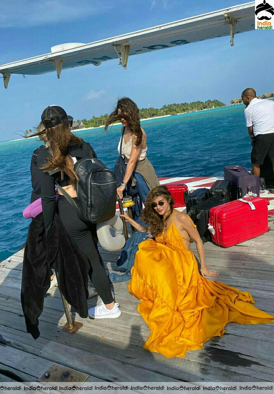 Mouni Roy Hot and Cute Latest Yellow Dress Stills