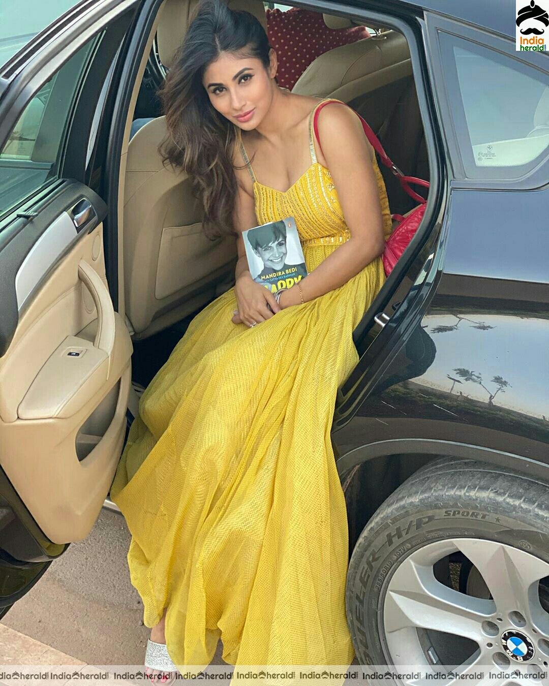Mouni Roy Hot and Cute Latest Yellow Dress Stills