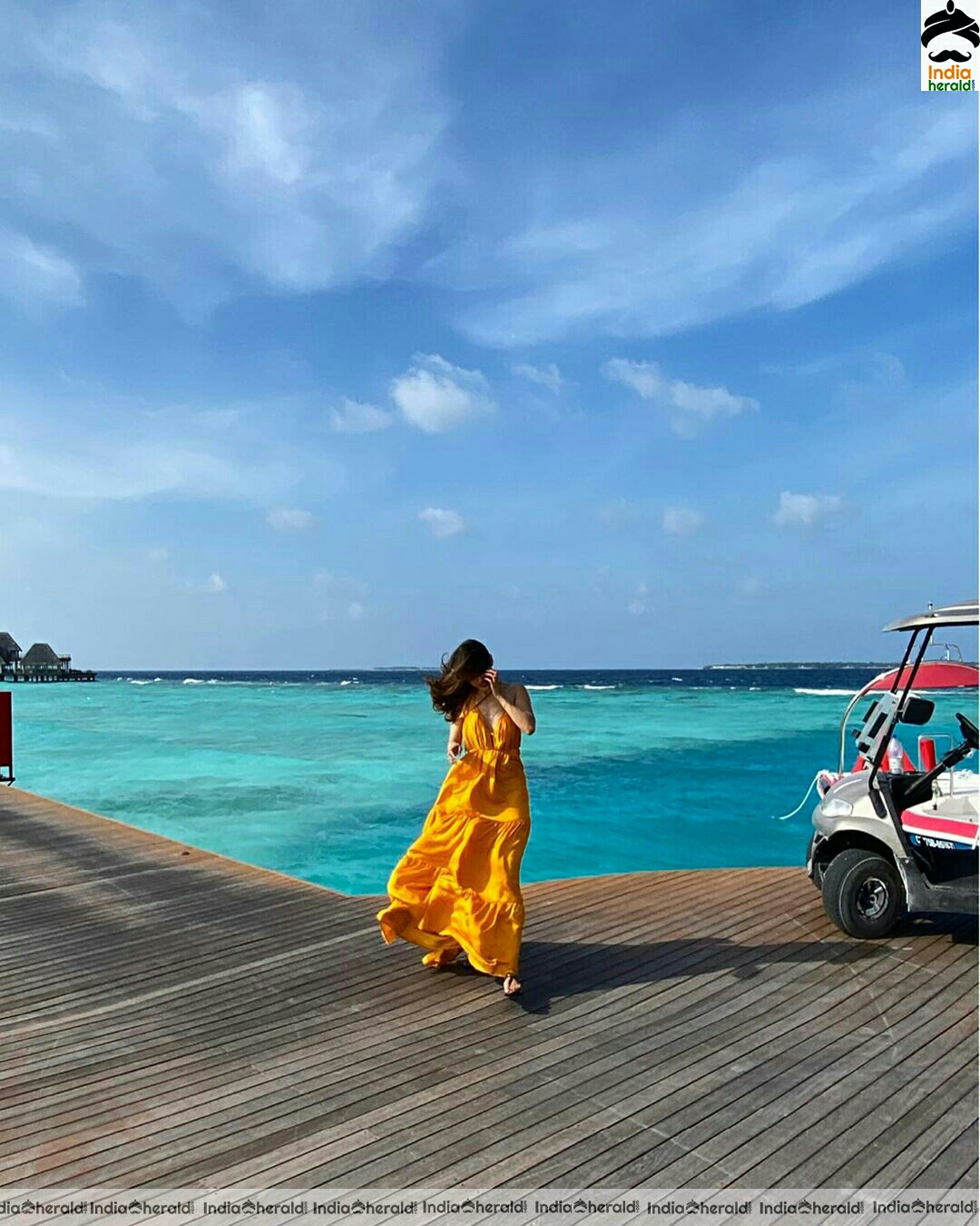 Mouni Roy Hot and Cute Latest Yellow Dress Stills