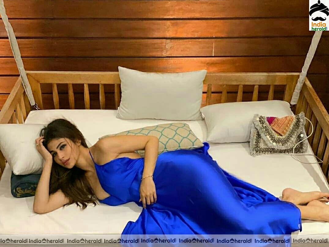Mouni Roy Hot In Bed Photos
