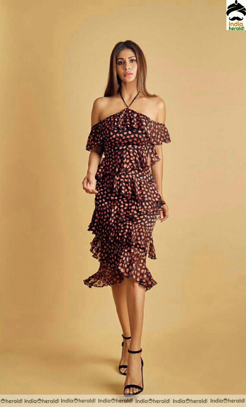 Mouni Roy Hot in Sleeveless Frock Stills