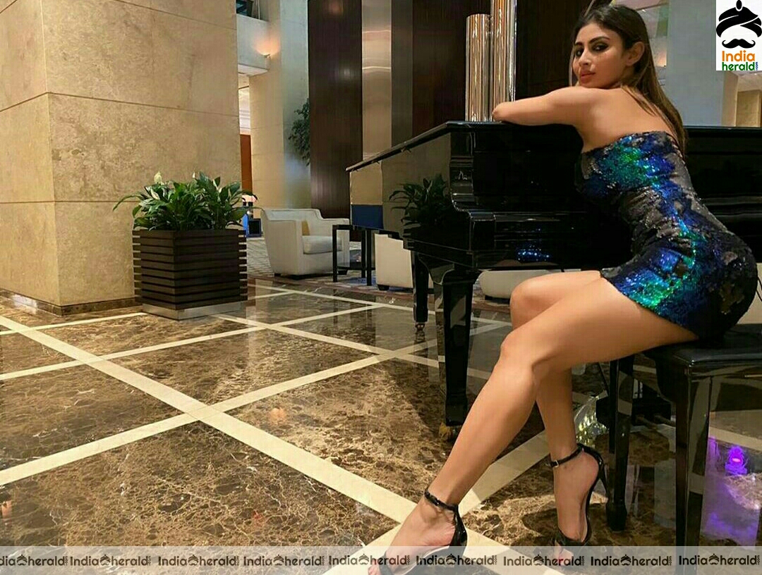 Mouni Roy Thundering thigh show in glittering dress