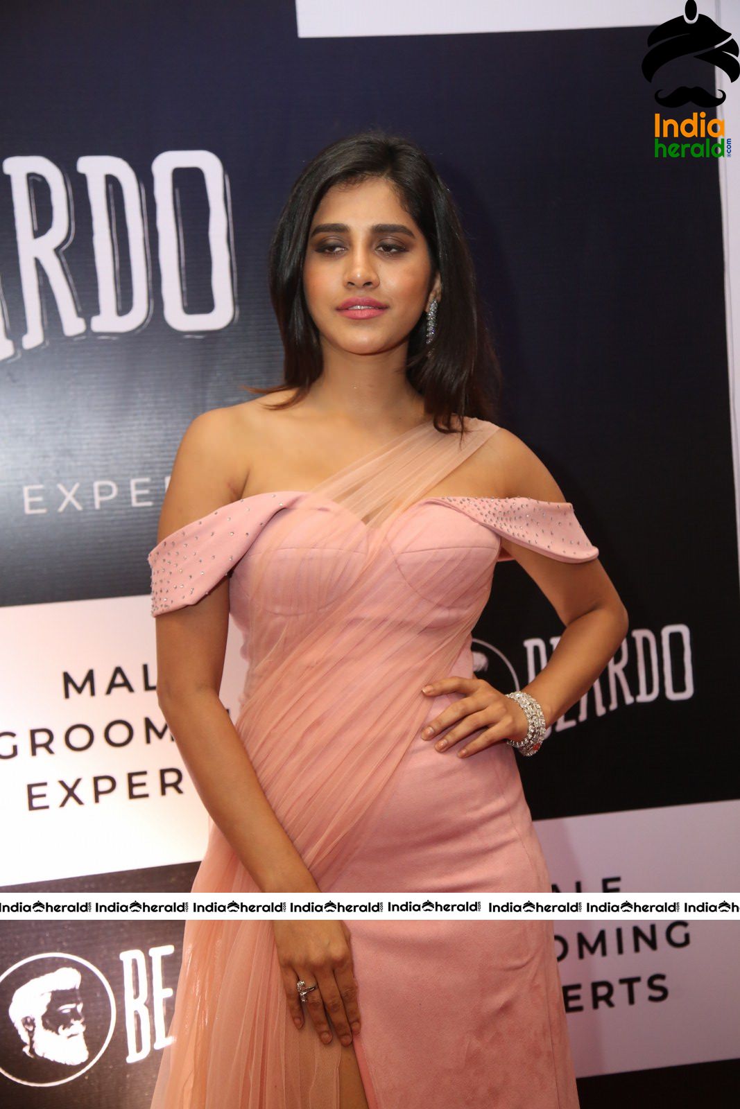 Nabha Natesh Hot Tight Thighs Exposing Slit Cut Dress Set 2