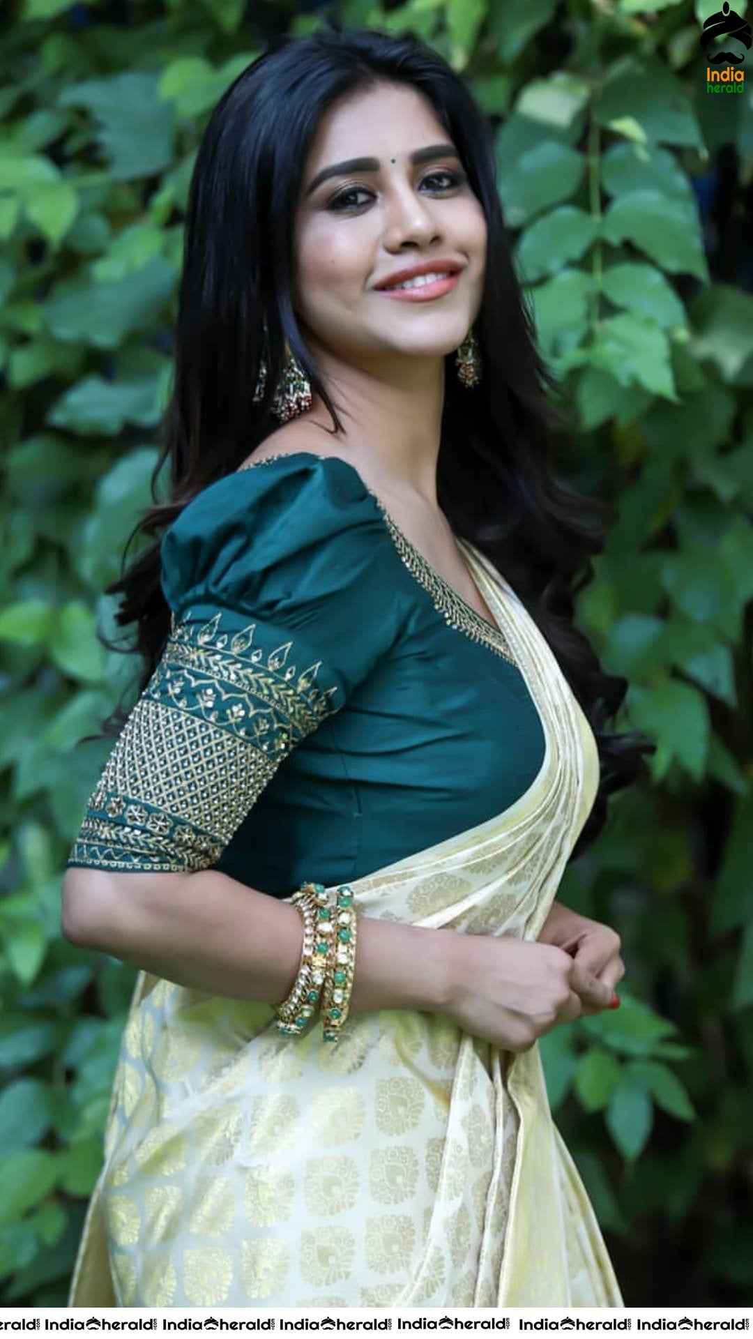 Nabha Natesh Latest Hot Cleavage Revealing Photoshoot in Saree