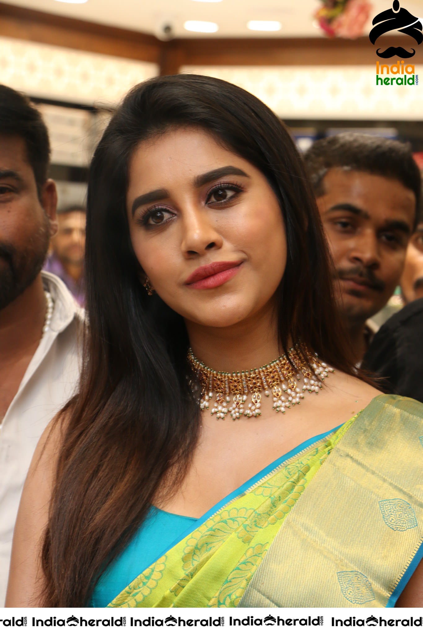 Nabha Natesh Looking Drop Dead Gorgeous in Saree at Shop Opening Set 1