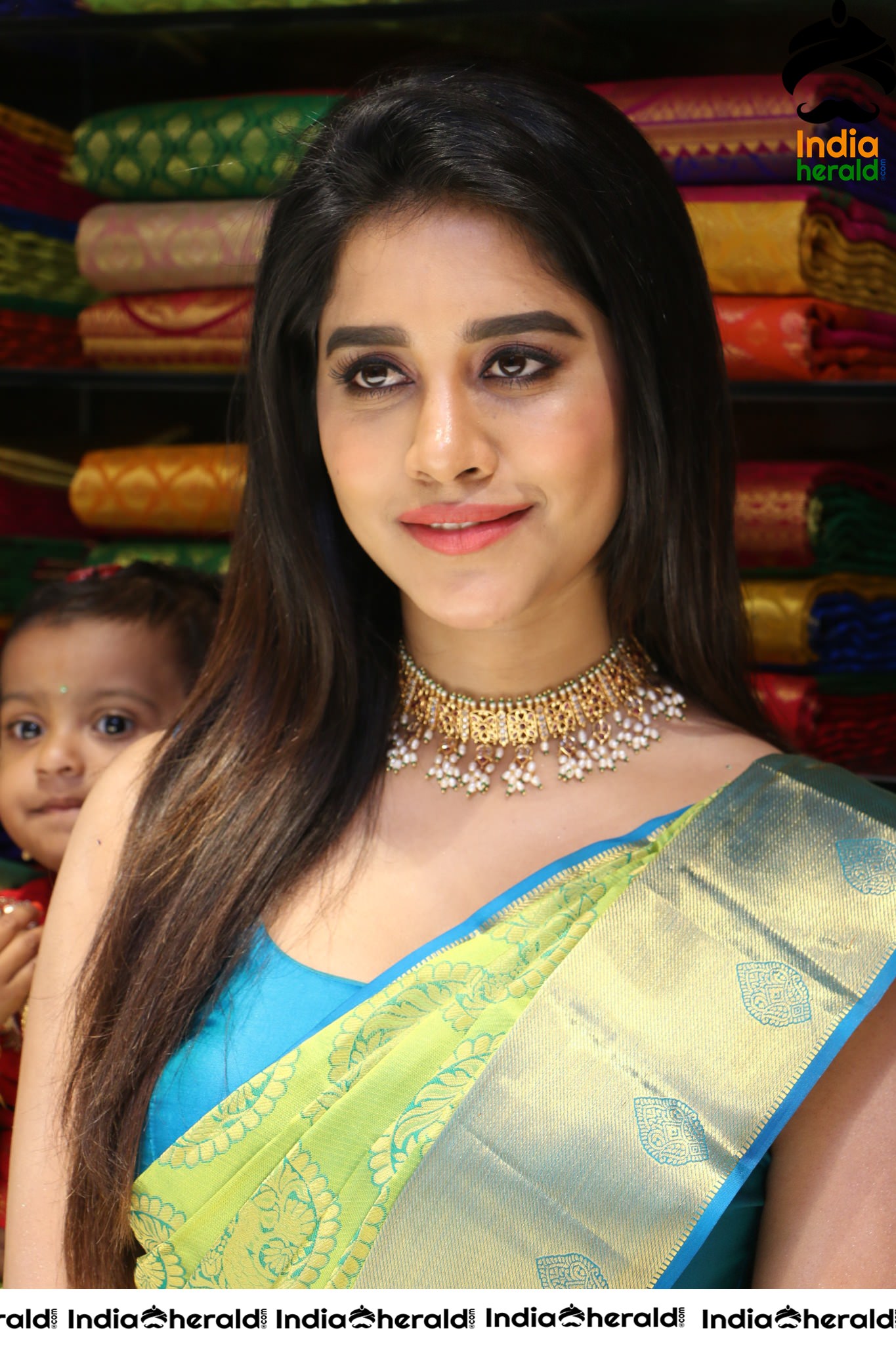 Nabha Natesh Looking Drop Dead Gorgeous in Saree at Shop Opening Set 2