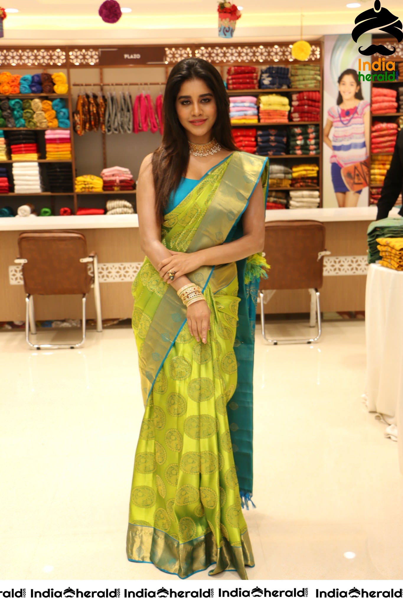 Nabha Natesh Looking Drop Dead Gorgeous in Saree at Shop Opening Set 2