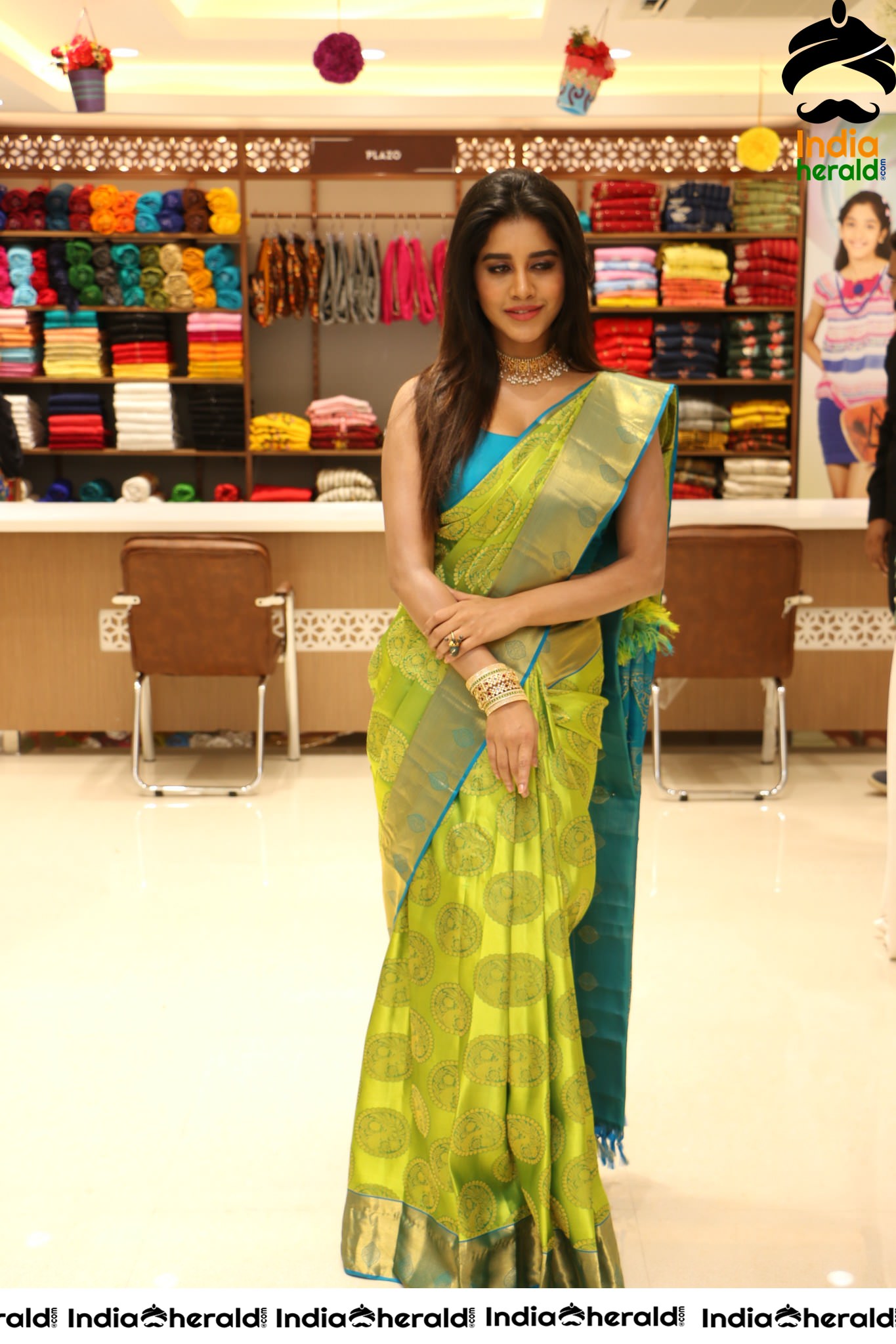 Nabha Natesh Looking Drop Dead Gorgeous in Saree at Shop Opening Set 2