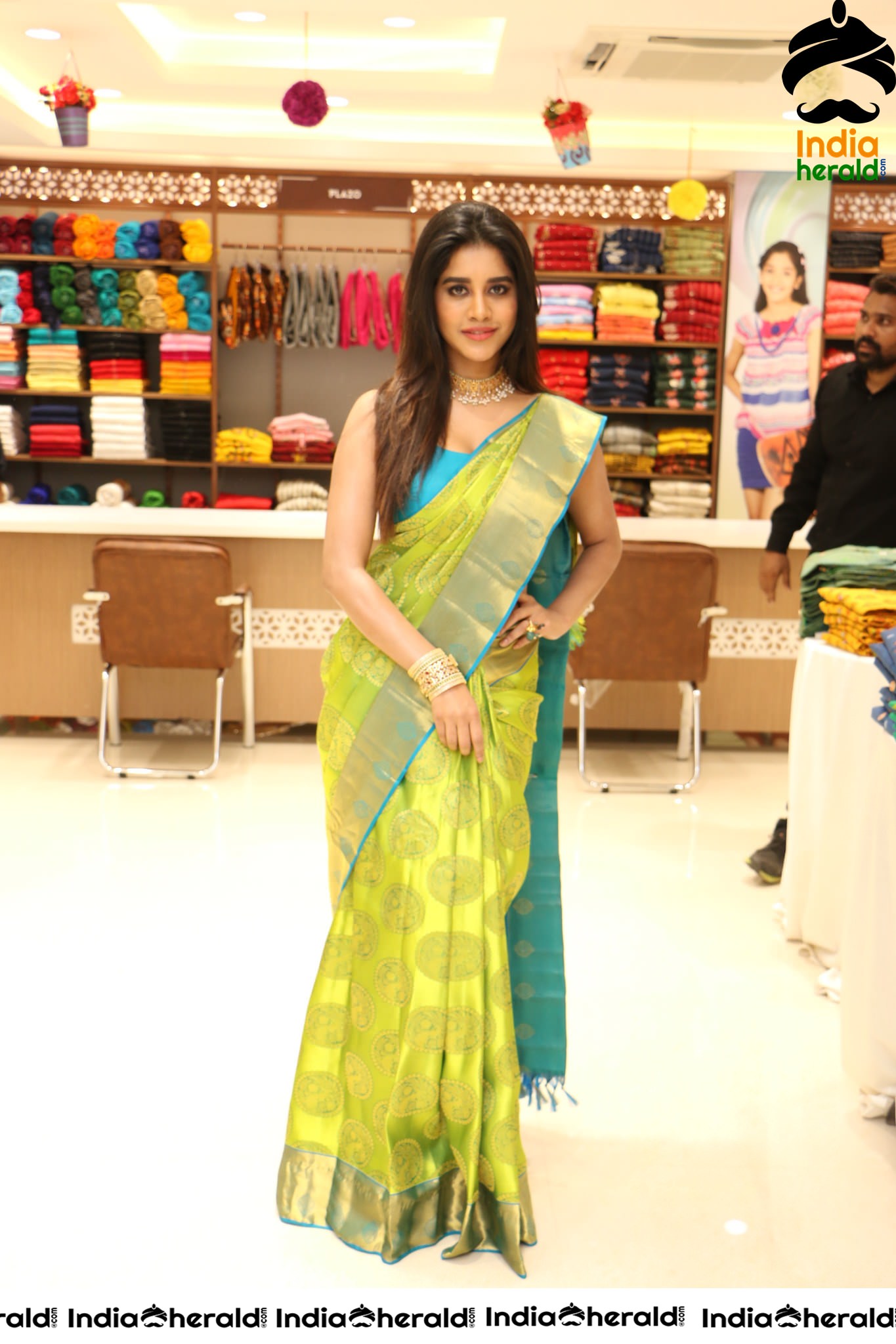 Nabha Natesh Looking Drop Dead Gorgeous in Saree at Shop Opening Set 2