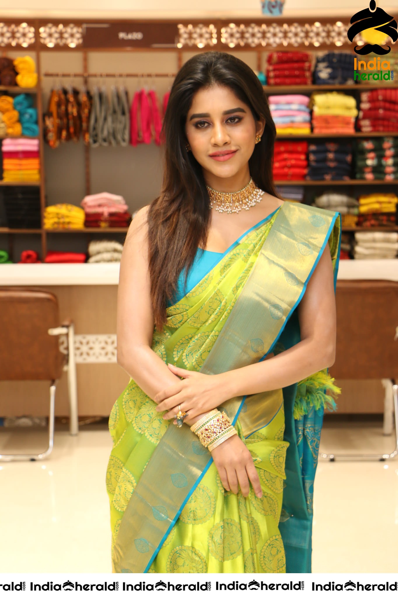 Nabha Natesh Looking Drop Dead Gorgeous in Saree at Shop Opening Set 3