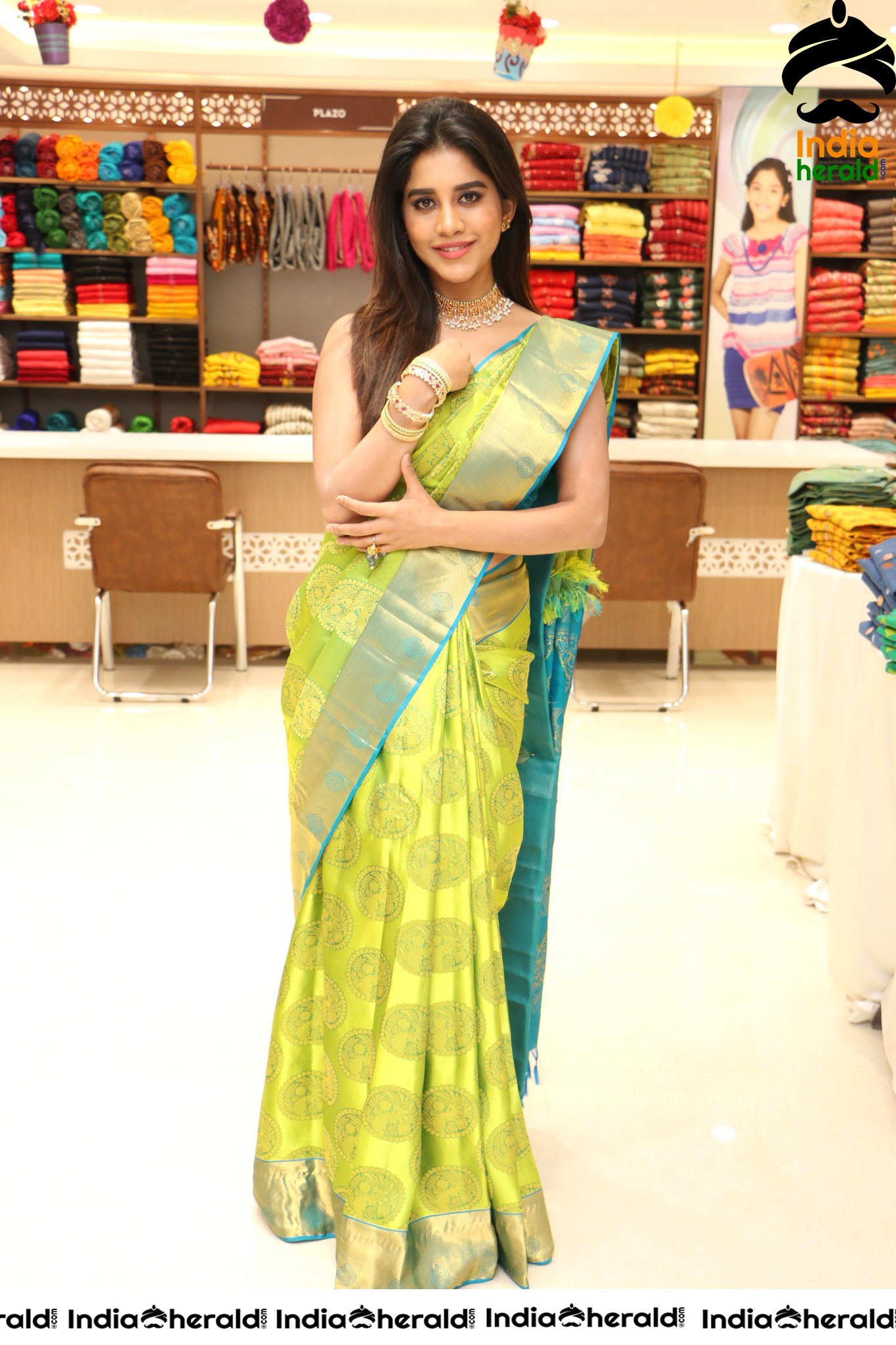 Nabha Natesh Looking Drop Dead Gorgeous in Saree at Shop Opening Set 3