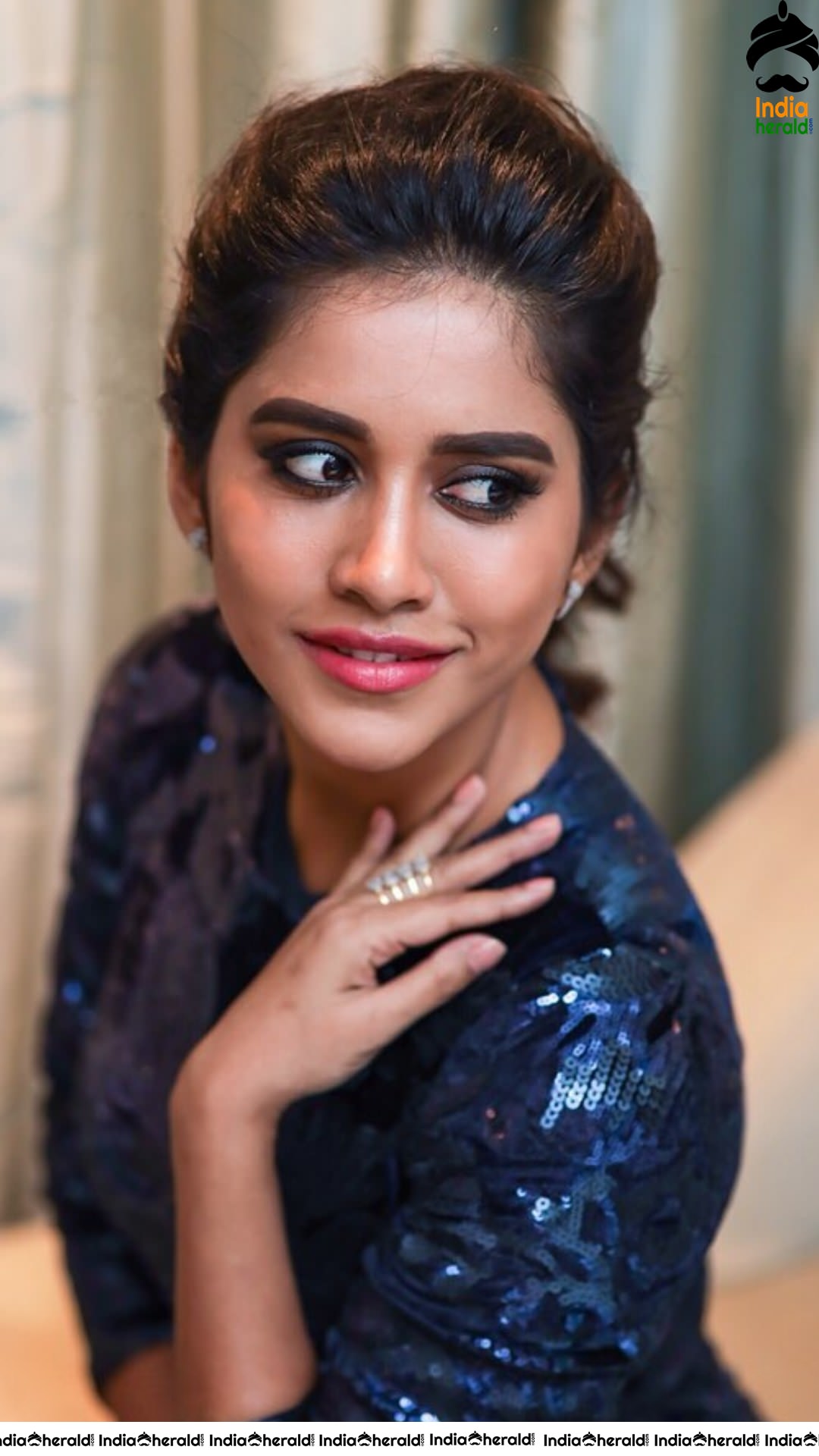 Nabha Natesh Looking Pretty and Sexy in Shining Blue Attire