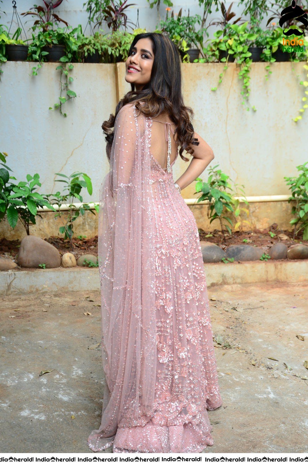 Nabha Natesh Looking So Gorgeous in Lehenga with Curled Hairs Set 2