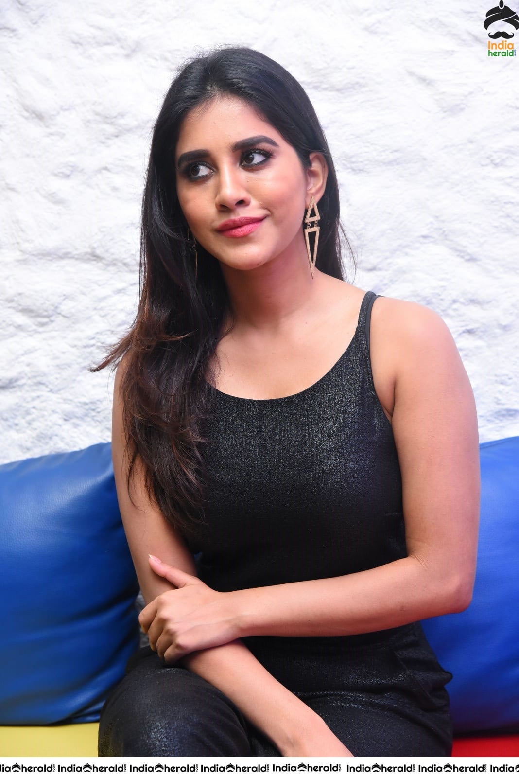 Nabha Natesh Looking Tempting Hot in Black at an Interview Set 2