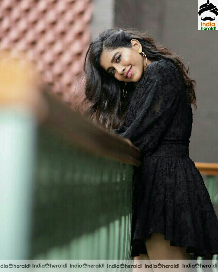 Nabha Natesh Shows Her Sexy Thighs in Black Short Frock Stills