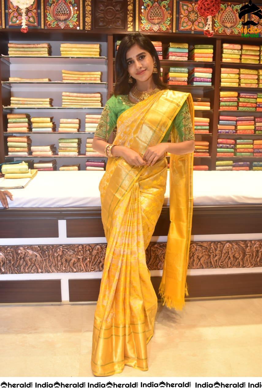 Nabha Natesh Spotted In Saree While Inaugurating CMR Shopping Mall