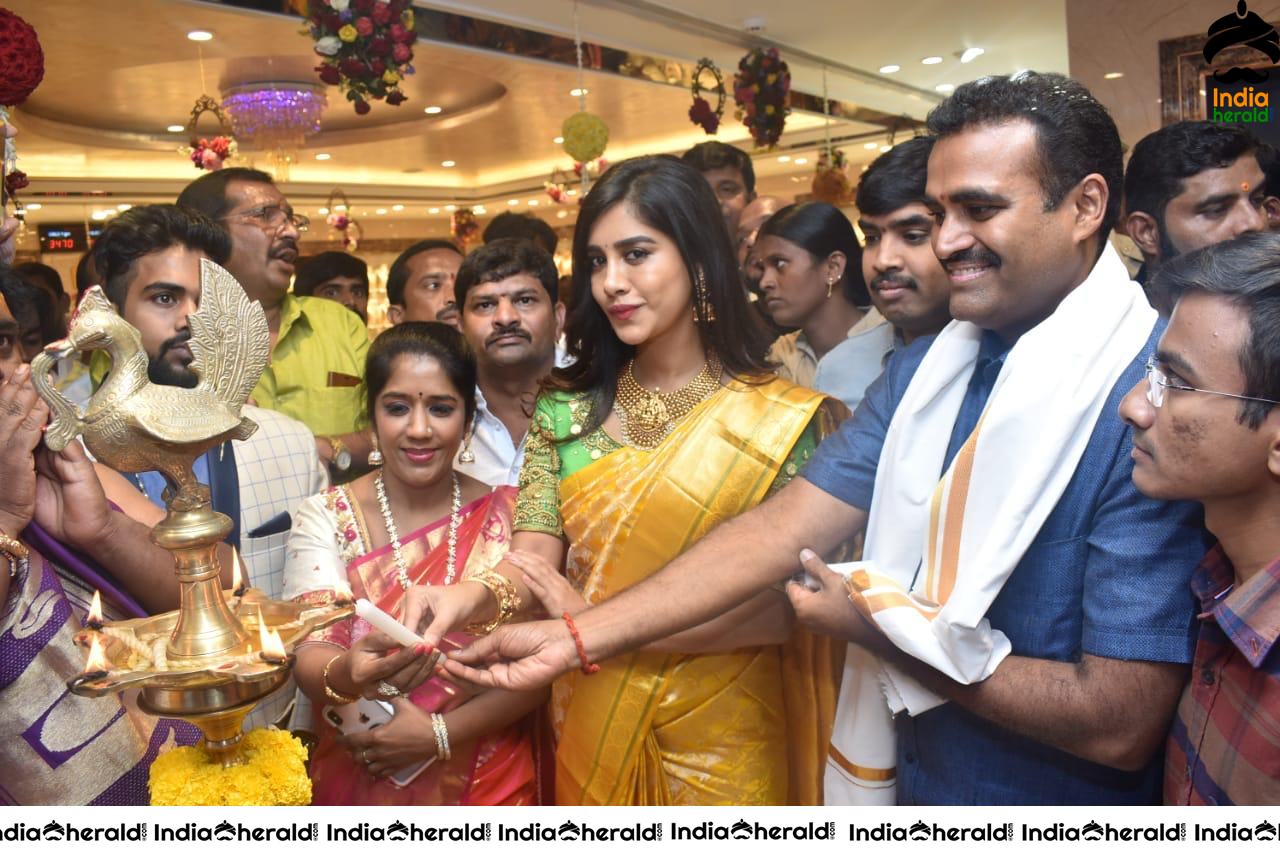 Nabha Natesh Spotted In Saree While Inaugurating CMR Shopping Mall