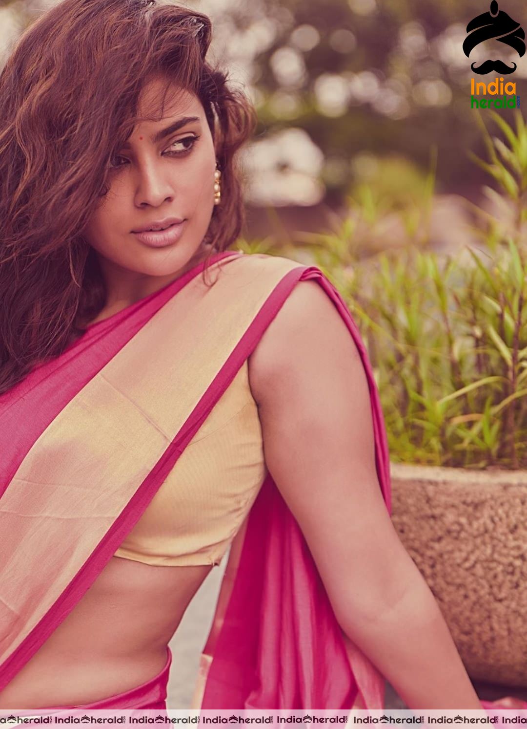 Nandita Swetha Latest Hot Photos in Saree exposing Hot Waist Curves