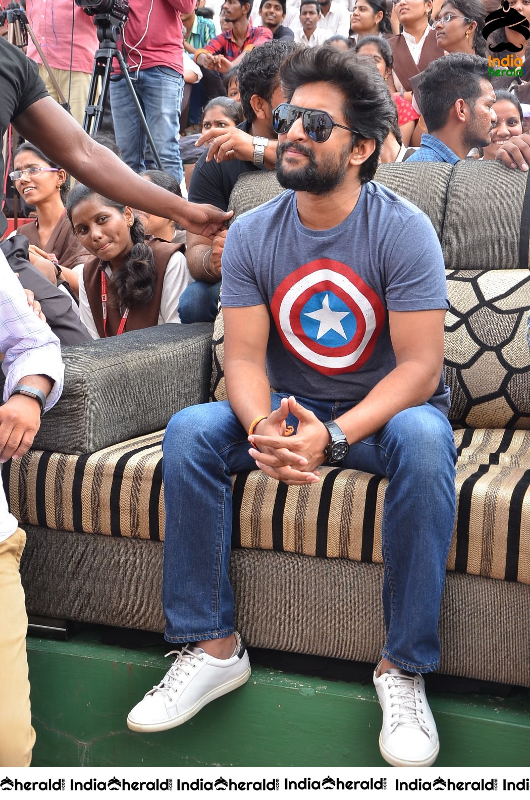 Nani Promoting Gang Leader movie at VVIT College Set 2