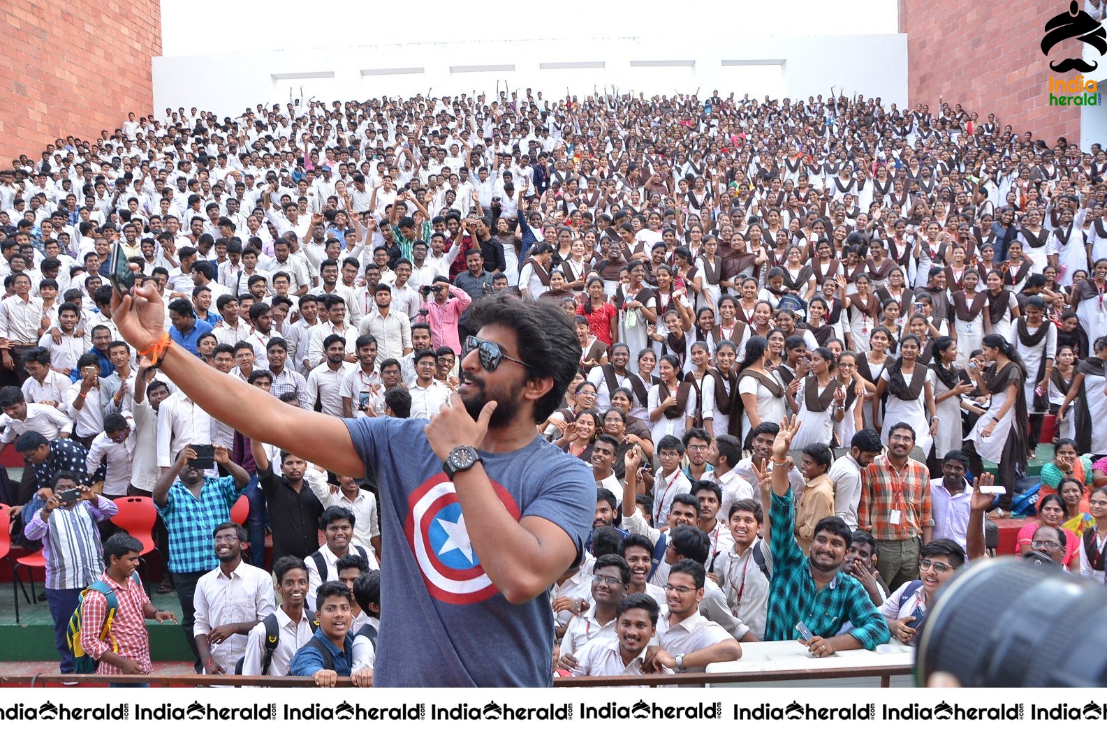 Nani Promoting Gang Leader Movie At VVIT College Set 6