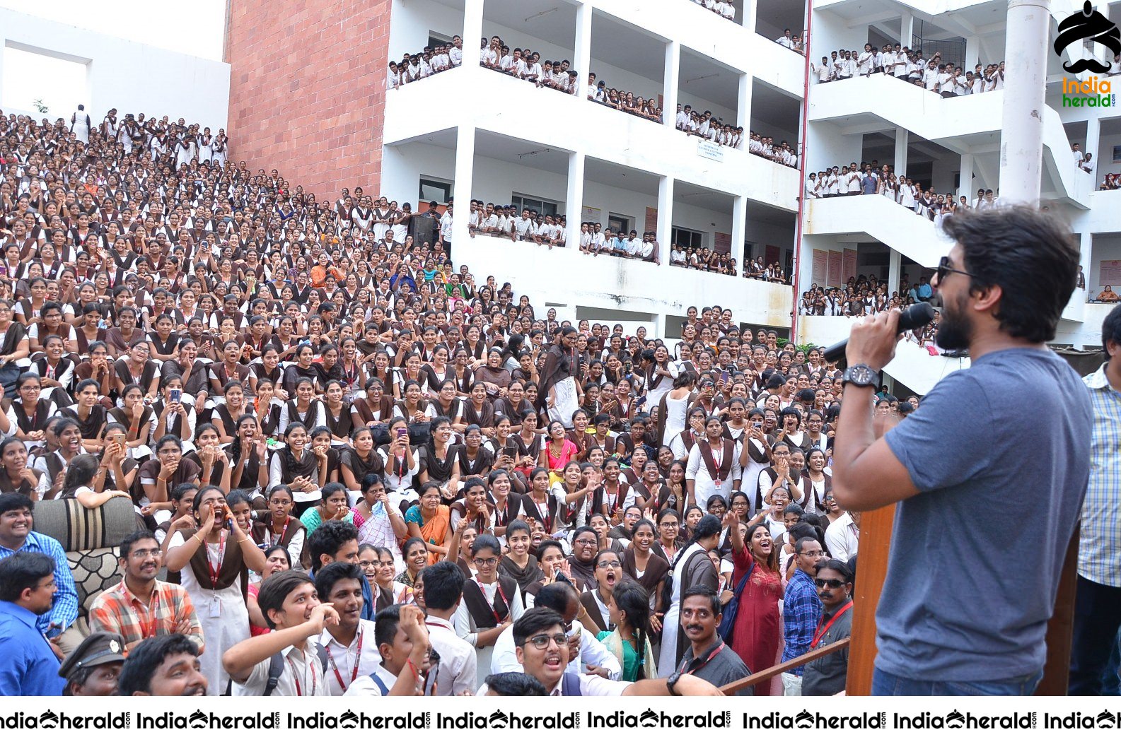 Nani Promoting Gang Leader Movie At VVIT College Set 6