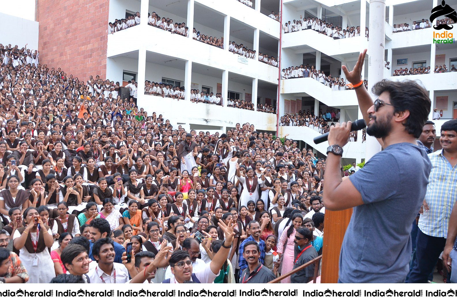 Nani Promoting Gang Leader Movie At VVIT College Set 6