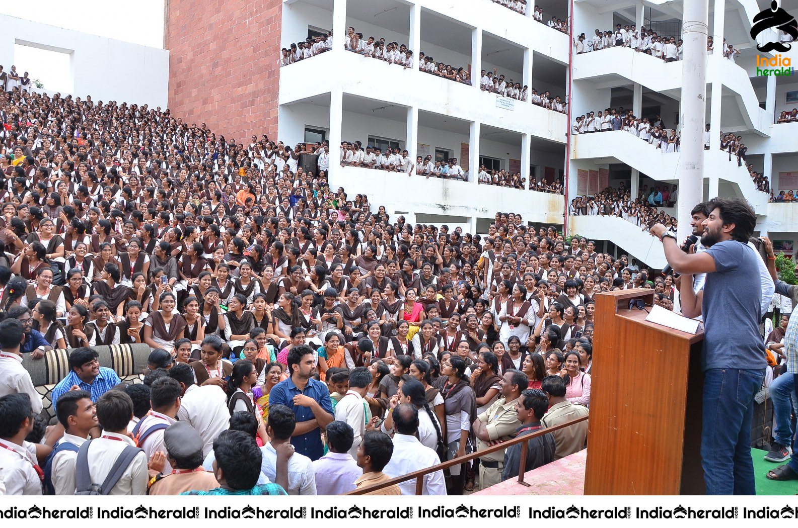 Nani Promoting Gang Leader Movie At VVIT College Set 6