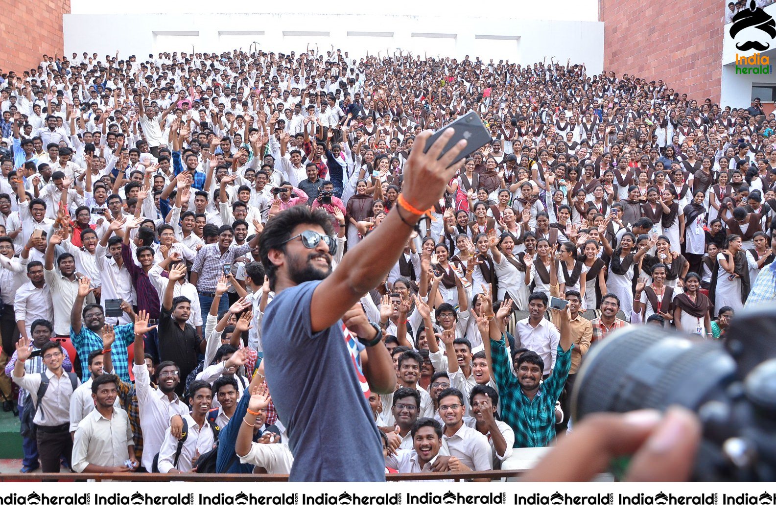 Nani Promoting Gang Leader Movie At VVIT College Set 6