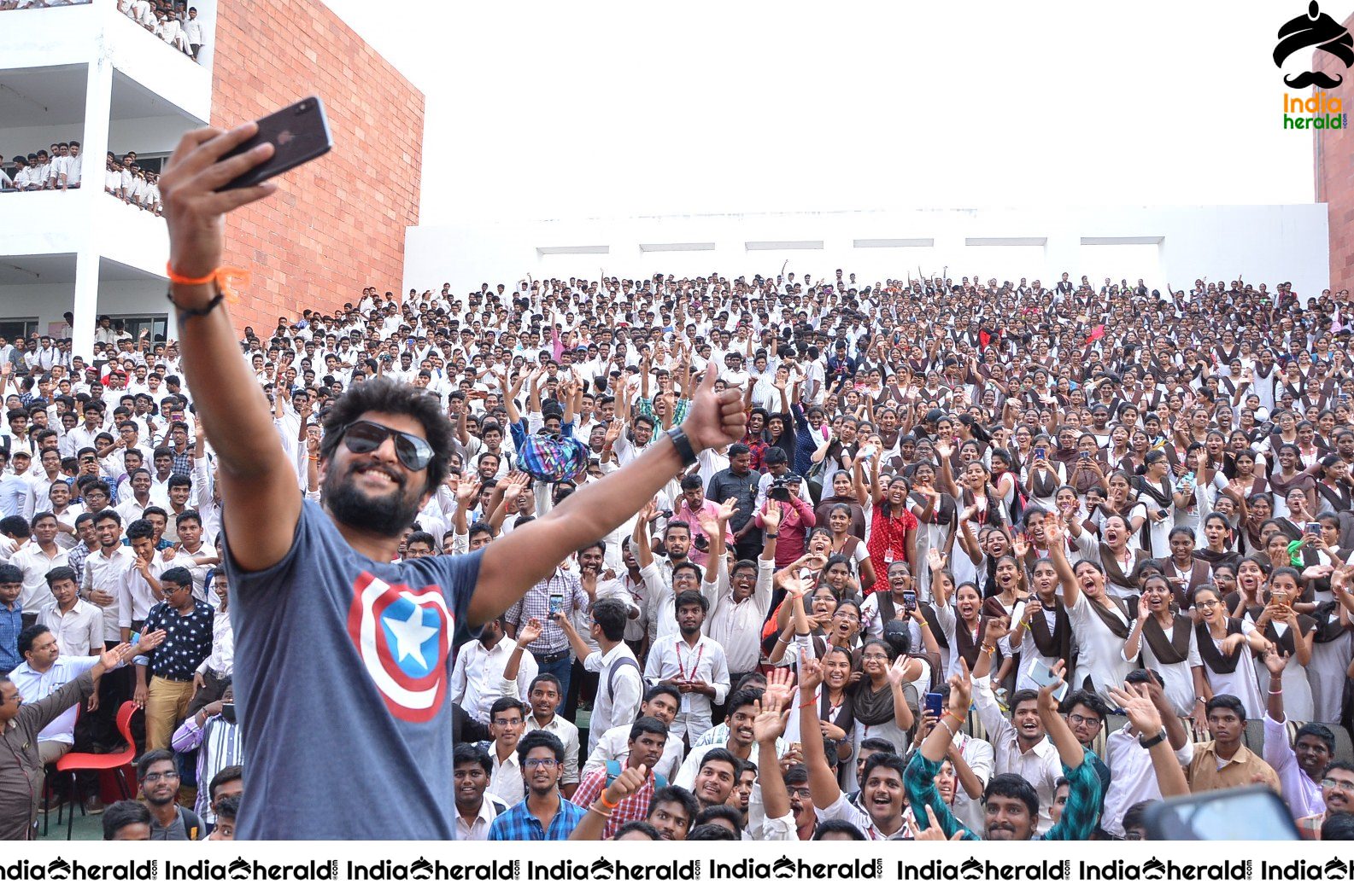 Nani Promoting Gang Leader Movie At VVIT College Set 6