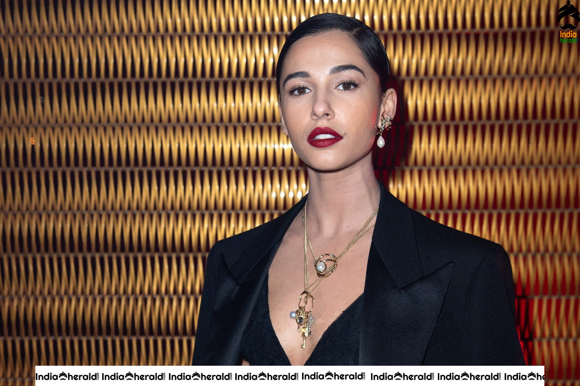 Naomi Scott during Givenchy Show at Paris Fashion Week in Paris