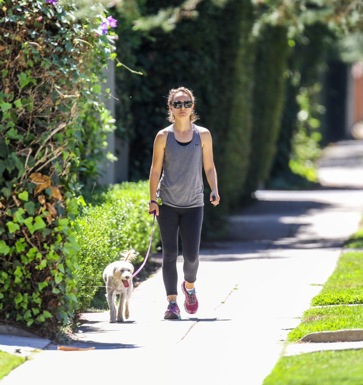 Natalie Portman Out For A Walk With Her Dog Charlie In LA